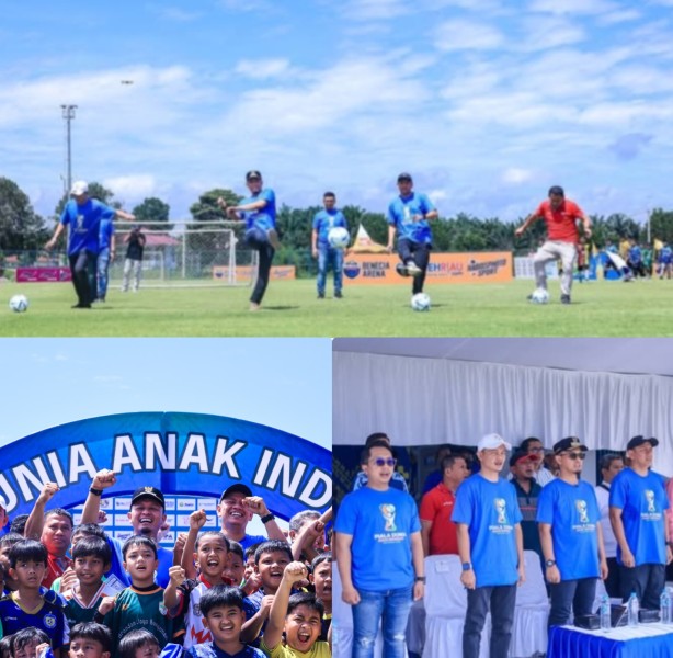 Lahirkan Bibit Pesepak Bola Potensial, Wako Agung Buka Kompetisi Piala Dunia Anak Regional Riau