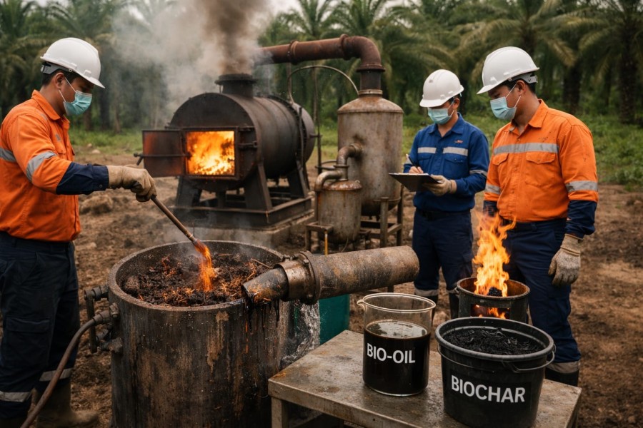 Energi Tersembunyi dalam Limbah Sawit: Peran Pirolisis Biomassa