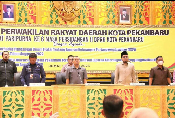DPRD Kota Pekanbaru Selenggarakan Rapat Paripurna Penyampaian LKPj 2022